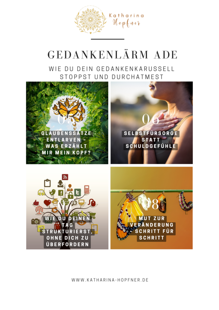 📒 e-Book: Gedankenlärm ade - Wie du dein Gedankenkarussell stoppst und durchatmest – Bild 2